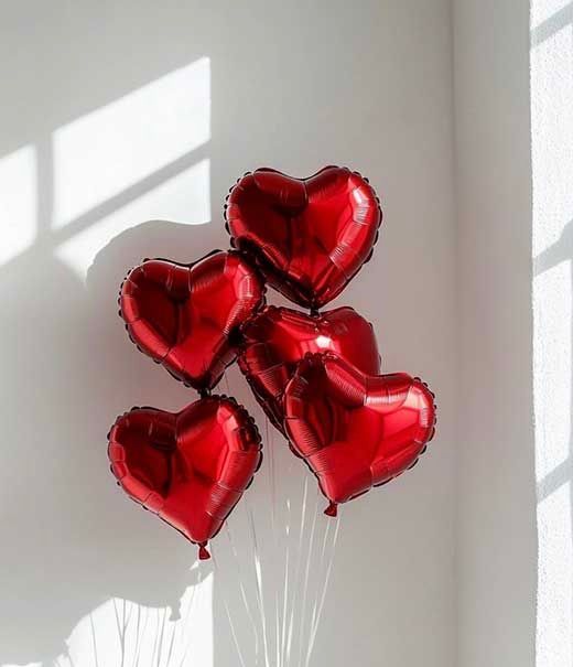 ❤️ 12 Pcs Red Heart Shaped Foil Balloons for Romantic Decoration ❤️