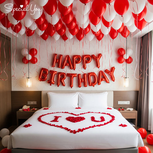 Happy Birthday Decoration Theme Set | Red and White