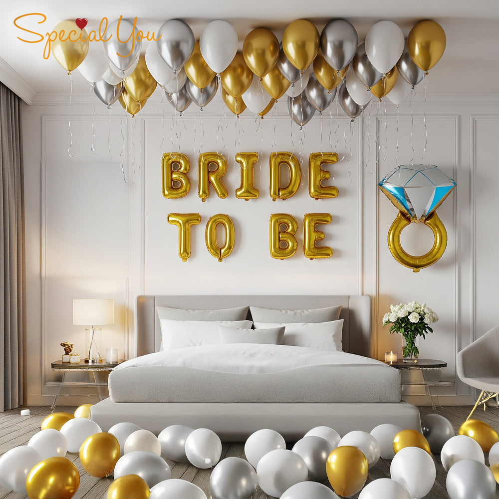 Bridal Shower Decoration Theme Set | White, Golden and Silver