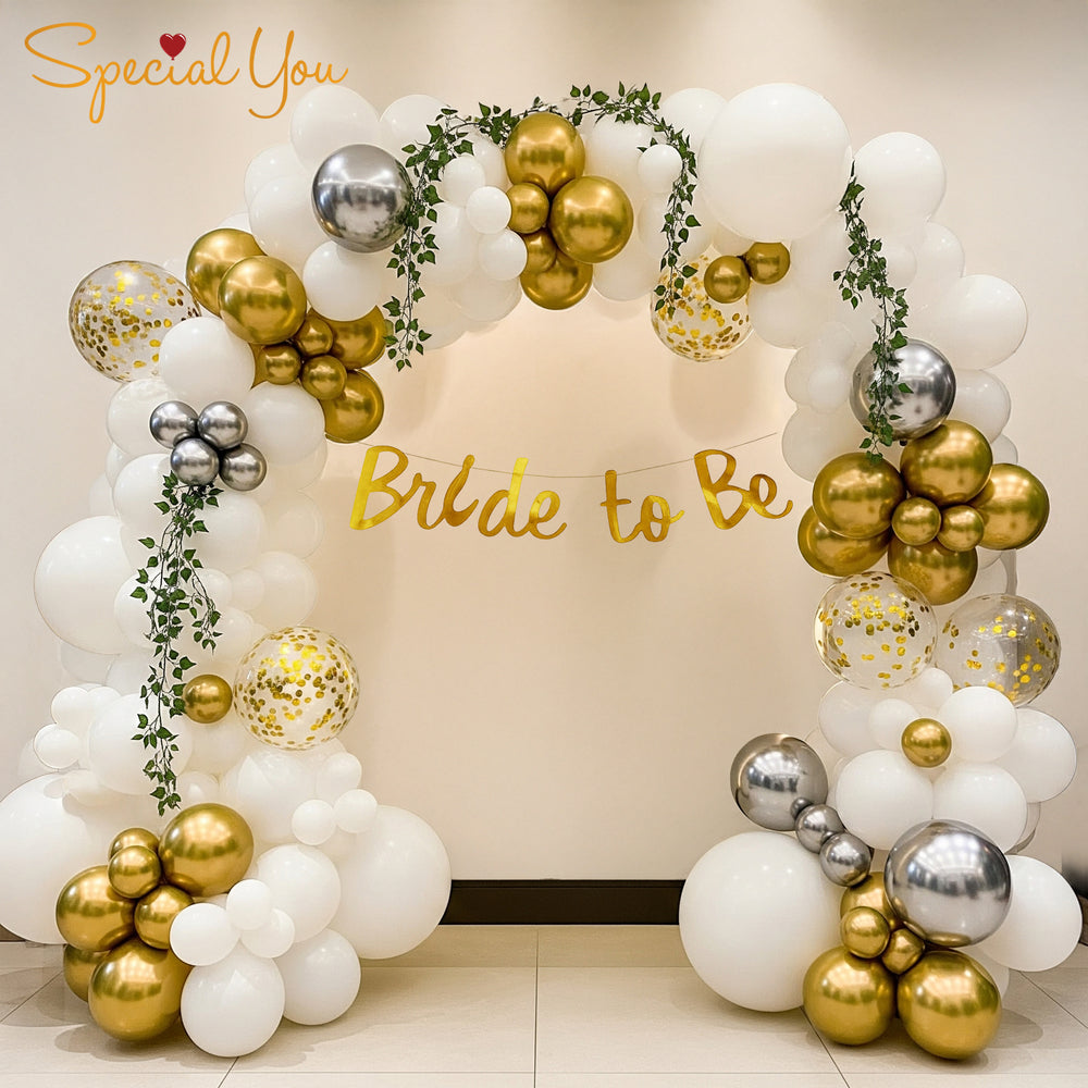 Bridal Shower Decoration Theme Set| White, Golden and Silver