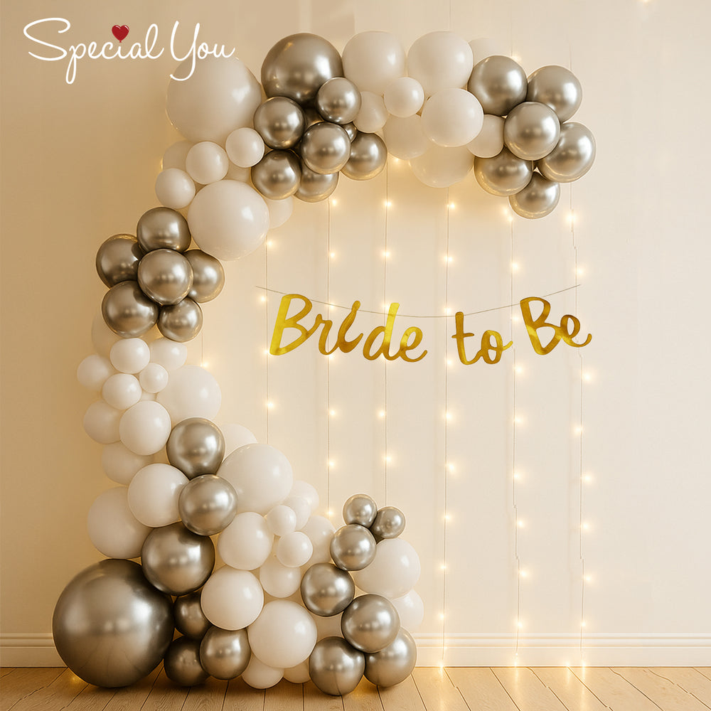 Bridal Shower Decoration Theme Set | White and Silver includes Battery Operated Fairy Lights