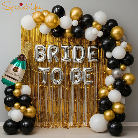 Bridal Shower Decoration Theme Set | Black, White and Golden