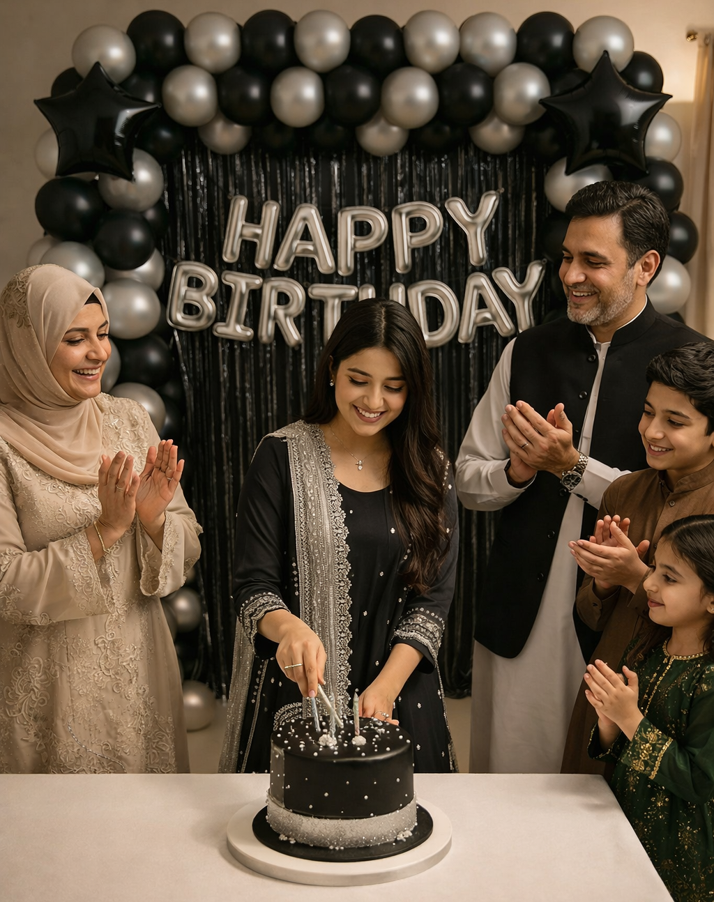Happy Birthday Decoration Theme Set | Black and Silver