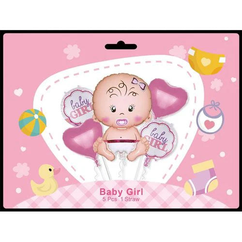 It’s a Girl! 5-Piece Baby Shower Foil Balloon Set