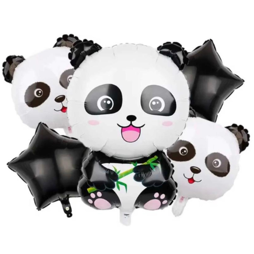 5 Pcs Panda Foil Balloons Set