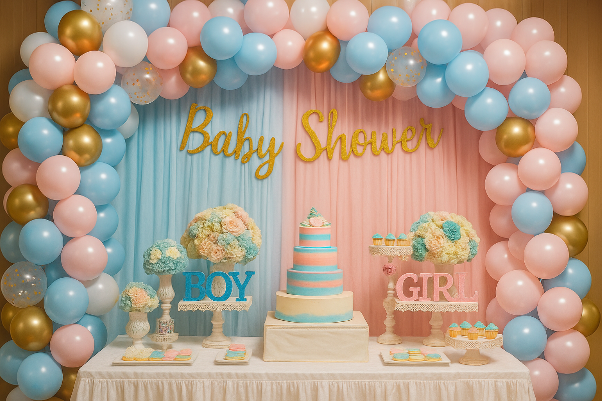 Baby Shower Decoration Theme Set Includes Net Curtains