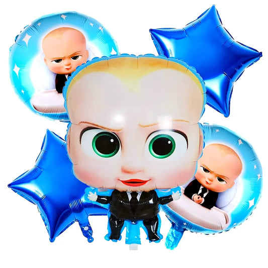 5 Pcs Boss Baby Foil Balloons Set