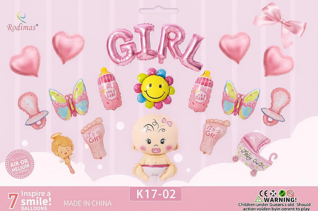 It’s a Girl! 17-Piece Baby Shower Decoration Theme Set