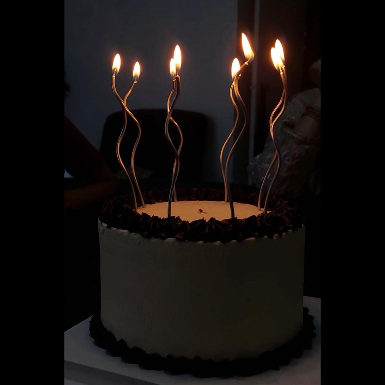 3D Metallic Curly Candles for Cake Toppers (Set of 6 Pcs)
