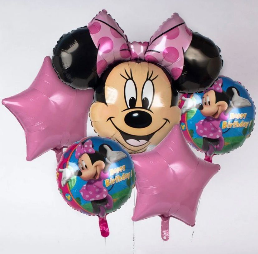 5 Pcs Minnie Mouse Foil Balloons Set