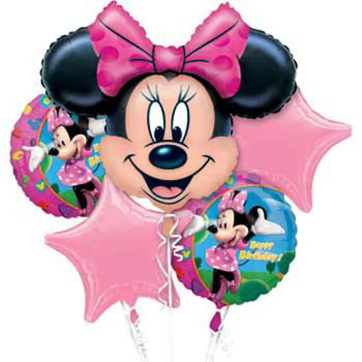5 Pcs Minnie Mouse Foil Balloons Set